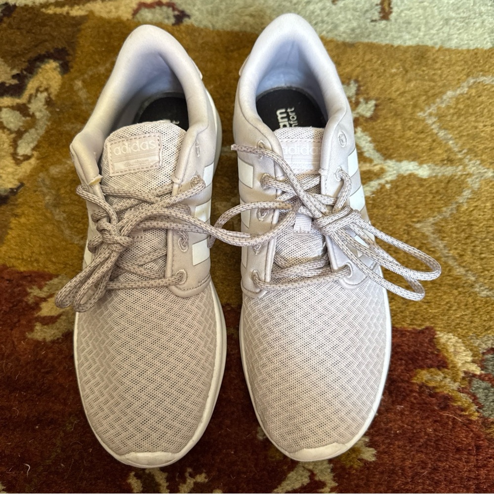 adidas Cloudfoam QT Racer Ice Purple Grey White stripes size 8